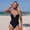 Black, variant on TIMIFIS Womens Summer Swimsuit High Cut One Piece Bathing Cute Tummy Control Beach Sun Slimming Push Up Swimwear for Board Volleyball Surfing Activity