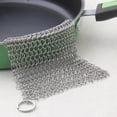 thumbnail image 3 of Steel Cast Iron Pot Cleaner Chain Mail Scrubber Cookware Kitchen Tool U7W8, 3 of 6