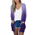 thumbnail image 2 of Pxiakgy cardigans pour Femmes Cardigan Mode pour Femmes Cardigan Décontracté Uni avec Poches Veste Cardigan à Manches Longues Violet m, 2 of 4