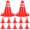 Red, variant on Miangastore 12pcs Traffic Roadblocks Simulation Sand Table Props DIY Road Cone Signs