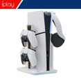 thumbnail image 3 of RGB Cooling Stand for PS5 Slim Console - 4-in-1 Hub with Dual DualSense Charger, Headphone Hook & Game Storage, Quiet Fans, Anti-Slip Base, Overcharge Protection | PS5 Slim Accessories, 3 of 5