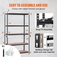 thumbnail image 4 of VEVOR Storage Shelving Unit, 5-Tier Adjustable, 2000 lbs Capacity, Heavy Duty Garage Shelves Metal Organizer Utility Rack, Black, 48" L x 18" W x 72" H for Kitchen Pantry Basement Bathroom Laundry, 4 of 9
