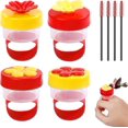 thumbnail image 1 of 4 Pcs Hand Held Hummingbird Feeders with Cleaning Brushes, Mini Flower Handheld Hummingbird Feeders for Outdoors, Plastic Hummingbird Ring Feeders, Hummingbird Hand Feeders, Wild Bird Feeders, 1 of 7