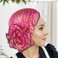 thumbnail image 1 of Elegant Floral Lace Headscarf Hats Exclusive For Women Elastic Breathable Polyester Gauze With Ruffled Edges, 1 of 6