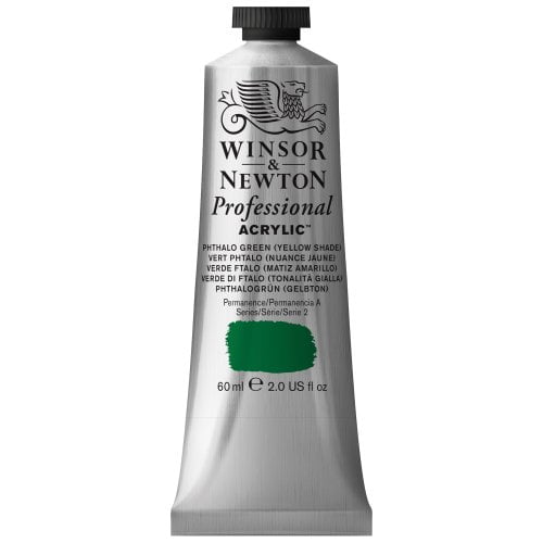 Winsor & Newton Professional Acrylic Color Paint, 60ml Tube, Phthalo Green Yellow Shade