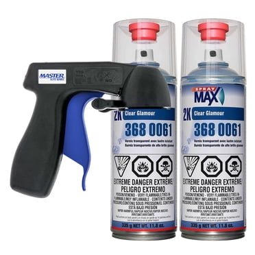 Spraymax 2K Clear Coat Aerosol Spray Cans - 2 Pack High Gloss Automotive for Car Repair and New Paint Jobs Two Stage Professional Results With Master Trigger