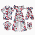 thumbnail image 1 of PatPat Family Matching Sets Floral Beach Shirt or Off Shoulder Romper with Longline Skirt, 1 of 5