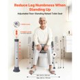 thumbnail image 2 of KFFKFF Raised Toilet Seat with Arms, 400 lbs Load Capacity, Adjustable Height and Width, Commode Cushion Padded Elevated Toilet Seat Riser, 2 of 9
