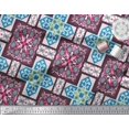 thumbnail image 2 of Soimoi Velvet Fabric Tiles Moroccan Decor Fabric Printed Yard 58 Inch Wide, 2 of 2