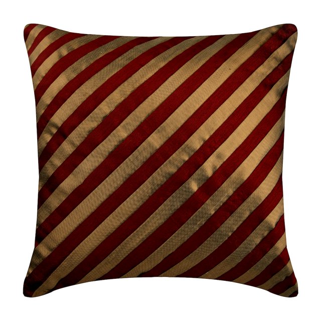 The HomeCentric Taie d'Oreiller Personnalisée, Taies d'Oreiller Rouges, Taies d'Oreiller à Rayures, Lot de 2, 24x24 Pouces (60x60 cm) Taie d'Oreiller Carrée en Soie, Taies d'Oreiller Rayées - Unfolding Red Copper