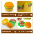 thumbnail image 4 of WHEANG Creative Hamburger Shape Lunch Box Large Capacity 3 Box With Fork Microwave Heated, 4 of 9