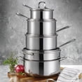 thumbnail image 2 of Starfrit Tri-Ply Clad Stainless Steel 10-Pc Cookware Set, 2 of 4