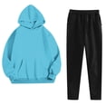thumbnail image 2 of Yuyuzo Sweatsuits for Women 2 Piece Color Block Tracksuits Fleece Lined Comfy Loungewear Matching Lounge Sets, 2 of 7