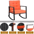 thumbnail image 4 of Costway Patio Rattan Rocker Chair Outdoor Glider Wicker Rocking Chair Cushion Lawn Deck, 4 of 9