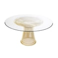 thumbnail image 1 of Worsham 39" Dining Table with Gold Base and Tempered Glass Top – Featuring a Stylish Platner-Inspired Design for a Sophisticated and Contemporary Dining Space, 1 of 3