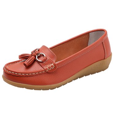 B91xZ Chaussures Mocassins pour Femmes, Espadrilles Confortables Printemps Été, Orange 8