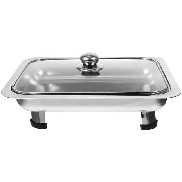 HLONK Plateau Chauffant en Acier Inoxydable pour Buffets, Réchauffe-Plat, Ensemble de Buffets avec Couvercle en Verre, Ensemble de Réchauds de Buffet, Réchaud pour Fêtes, Buffets, Réchauds pour Aliments