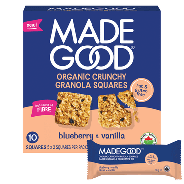 MadeGood Organic Crunchy Granola Squares Blueberry & Vanilla 5 bars