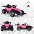 thumbnail image 4 of Costway 12V Kids Ride on Car Electric Racing Truck Remote Control w/ MP3 & Lights Pink, 4 of 10