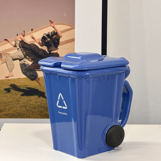 PRETXORVE Ceramic Cup Styling Cup Ceramic Bin Cup Recycling Bin Cup-dimensional Daily Use Cup Protection Styling Peculiar Cups