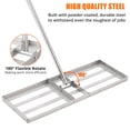 thumbnail image 3 of Lawn Leveling Rake 30"×10", 180° Flexible Rotation & 72'' Long Handle, Stainless Steel Heavy-Duty Topdressing Lawn Leveling Tool for Backyard Garden Farm Golf Course Pasture, 3 of 7
