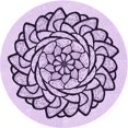 thumbnail image 1 of Ahgly Company Tapis d'Intérieur Ronds Lavables à la Machine, Style Transitionnel, Fleur Violette Violette, Tapis de Zone, 8 Pieds Rond, 1 of 7