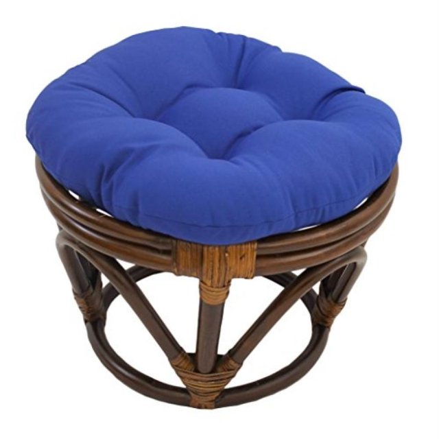 Blazing Needles Coussin de Repose-Pieds Rond en Sergé Uni Capitonné de 18 Pouces - Bleu Royal