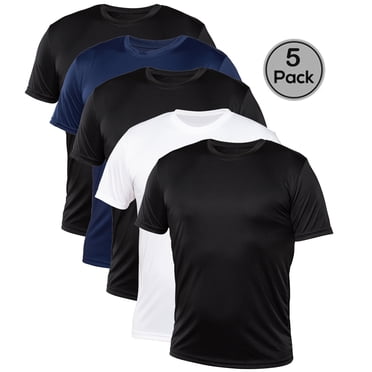 Blank Activewear Pack of 5 Men's T-Shirt, Quick Dry Performance fabric