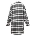 thumbnail image 4 of IROINID Surchemise Mi-Longue pour Femmes, Veste à Carreaux à Col Rabattu, Manches Longues, Décontractée avec Boutons, Gris, 4 of 8