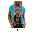 thumbnail image 4 of Qualitchoice T-Shirt Blouse Peinture à l'Huile pour Femmes Col Rond Chemise Amusante Hauts d'Été Mode Vêtements Chandail Décontracté Col Rond OFSAS-00529 S, 4 of 5