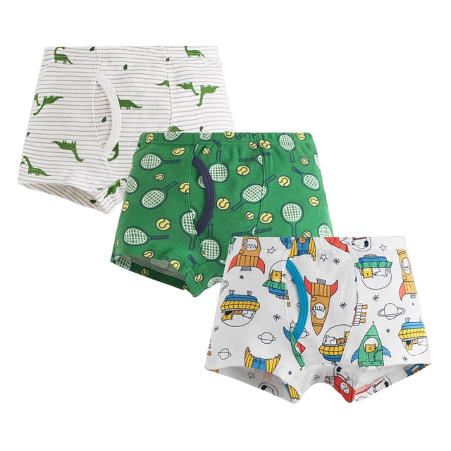 MIASHUI Boys Boxer Shorts Cotton Dinosaur Pattern Boxer Brief Underwear 3 Pack,Pink,7-8 Years