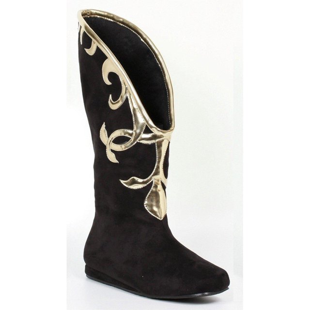 Ellie Shoes E-103-Alba Flat Microfiber Boot with Gold Trim 9 / Olive