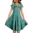thumbnail image 1 of Robe Fille Enfant Robe Fleurie Robe d'Anniversaire Fille Robe d'Été Robe de Princesse Vêtements d'Été Fille 6-7 Ans, 1 of 6