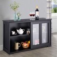 thumbnail image 3 of Costway Storage Cabinet Sideboard Buffet Cupboard Glass Sliding Door Pantry Kitchen, 3 of 10