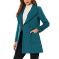 thumbnail image 1 of INSPIRE CHIC Trench-Coat Long à Col Châle Ceinturé pour Femmes Turquoise m, 1 of 6