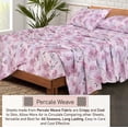 thumbnail image 3 of RUVANTI 100% Cotton Split King Sheets, Percale Sheet Set, Lilac Floral, 3 of 5