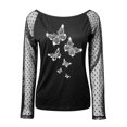 thumbnail image 3 of WEAIXIMIUNG Chandail Léger pour Femmes de la Saint-Valentin, Aguichant, à Manches Longues, Haut avec Strass en Maille, Design à Col Rond, Haut Automne Hiver, Tenue Décontractée, Chemise à Bretelles, Blouse pour Fête, 3 of 5