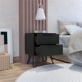 thumbnail image 4 of FM FURNITURE Nuvo Table de Chevet Moderne en Métal pour Chambre avec 2 Tiroirs, Noir, 4 of 7