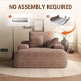 thumbnail image 4 of The Magic Home Cloud Oversized Corduroy Sofa Bed Chair Chaise, Brown, 4 of 11