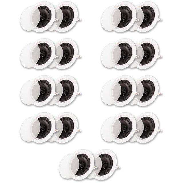 Acoustic Audio HTI6c Flush Mount In Ceiling Speakers with 6.5" Woofers 9 Pair