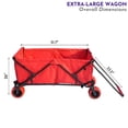 thumbnail image 4 of Impact Canopy Folding Collapsible Utility Wagon, Extra-Large Wagon with All-Terrain Wheels, Red, 4 of 4