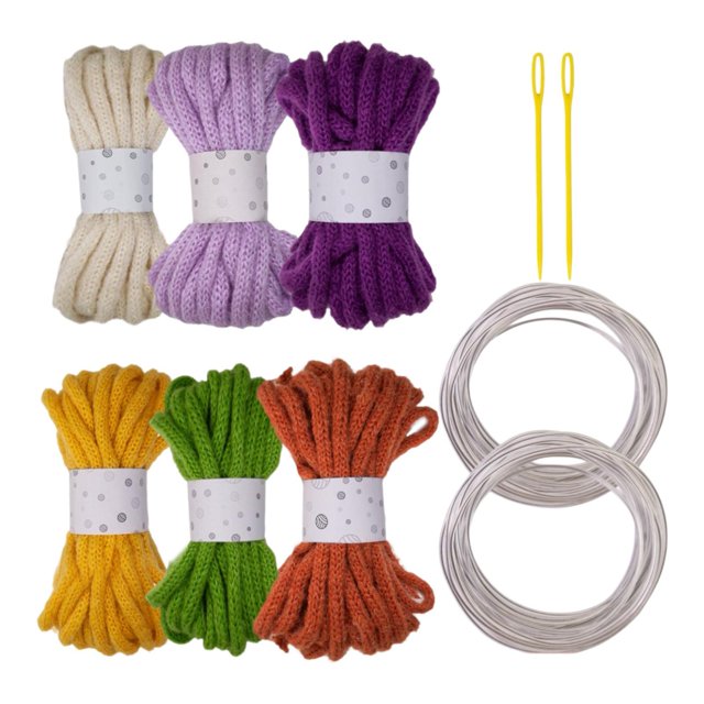 HILABEE 6 Pieces Knitted Yarn Handcrafting 5M Colorful Cushion Home Decor Craft Yarn H