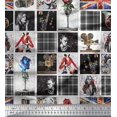 thumbnail image 1 of Soimoi Poly Georgette Fabric Check,Women & Camera Patchwork Printed Craft Fabric by The Yard 42 Inch Wide, 1 of 3