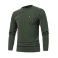 thumbnail image 2 of DPTALR T-shirt Décontracté Uni à Manches Longues pour Hommes avec Col Rond, Chandail à Enfiler et Fermeture Éclair, 2 of 4