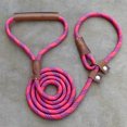 thumbnail image 3 of Handmade Strong Heavy Duty Rope No Pull Training Lead Leashes with Durable Leather Handles,Reflective Dog Training Lead for Large Medium and Small Dogs, 3 of 7