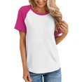 thumbnail image 2 of Timegard Womens Tops Summer Casual Color Block Drop Shoulder Short Sleeve Comfy Loose Blouse Top Tee, 2 of 5
