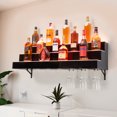 thumbnail image 1 of 30 Inch 3-Tier LED Liquor Bottle Display Shelf – Wall-Mounted Acrylic Bar Rack, Multicolor Lighting, RF Remote & App/Wireless Control – Wine & Whiskey Shelf, Rectangle, 3-Layer,, 1 of 8