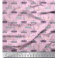 thumbnail image 1 of Soimoi Pink Poly Georgette Fabric Floral & Leaves Print Fabric by Yard 52 Inch Wide, 1 of 3
