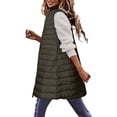 thumbnail image 2 of DPTALR Femmes Chaud Gilet à Poches Manteau Long Veste Hiver Sans Manches Doudoune Parkas, 2 of 5