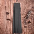 thumbnail image 3 of Robes Maxi pour Femmes 2023 Décontractées Mode Femme Été Sans Manches Décontractées à Col Rond Robes Robe de Couleur Unie Robes de Soirée pour Femmes Élégantes et Chic en Liquidation, 3 of 4